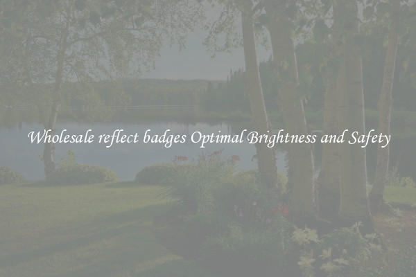 Wholesale reflect badges Optimal Brightness and Safety