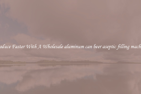Produce Faster With A Wholesale aluminum can beer aseptic filling machine