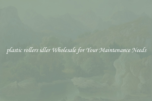 plastic rollers idler Wholesale for Your Maintenance Needs