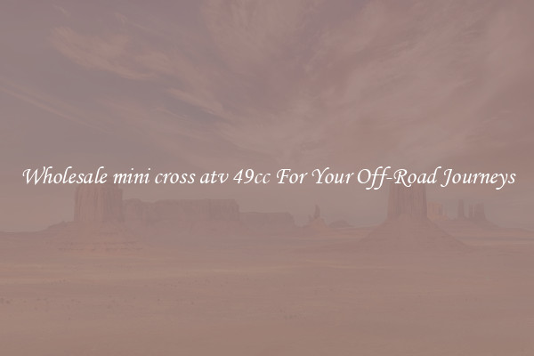 Wholesale mini cross atv 49cc For Your Off-Road Journeys