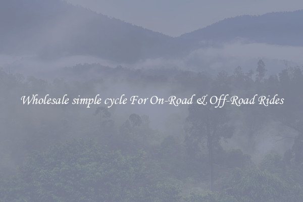 Wholesale simple cycle For On-Road & Off-Road Rides